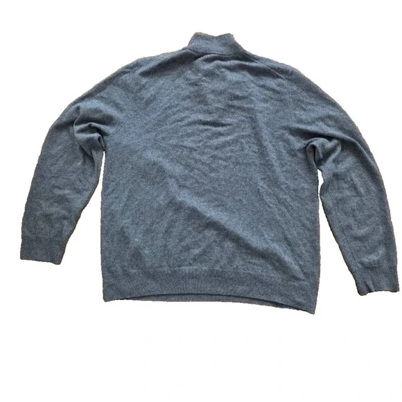 BLOOMINDALES Sweater Mens Cashmere 1/4 Zip Pullover Y2K XL Gray A001656